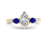Load image into Gallery viewer, sapphire-pear-accented-3-row-marquise-cut-engagement-ring-in-yellow-gold-FD9982MQRGSABLANGLE3-NL-YG
