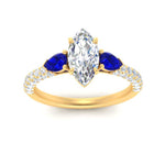 Load image into Gallery viewer, sapphire-pear-accented-3-row-marquise-cut-engagement-ring-in-yellow-gold-FD9982MQRGSABLANGLE3-NL-YG
