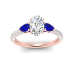 Load image into Gallery viewer, sapphire-pear-accented-3-row-oval-shaped-engagement-ring-in-rose-gold-FD9982OVRGSABLANGLE3-NL-RG
