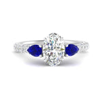 Load image into Gallery viewer, sapphire-pear-accented-3-row-oval-shaped-engagement-ring-in-white-gold-FD9982OVRGSABLANGLE3-NL-WG
