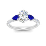 Load image into Gallery viewer, sapphire-pear-accented-3-row-oval-shaped-engagement-ring-in-white-gold-FD9982OVRGSABLANGLE3-NL-WG
