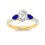 Load image into Gallery viewer, sapphire-pear-accented-3-row-oval-shaped-engagement-ring-in-yellow-gold-FD9982OVRGSABLANGLE3-NL-YG
