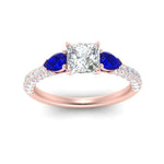 Load image into Gallery viewer, sapphire-pear-accented-3-row-princess-cut-engagement-ring-in-rose-gold-FD9982PRRGSABLANGLE3-NL-RG

