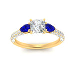 Load image into Gallery viewer, sapphire-pear-accented-3-row-princess-cut-engagement-ring-in-yellow-gold-FD9982PRRGSABLANGLE3-NL-YG
