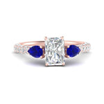 Load image into Gallery viewer, sapphire-pear-accented-3-row-radiant-cut-engagement-ring-in-rose-gold-FD9982RARGSABLANGLE3-NL-RG
