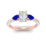 Load image into Gallery viewer, sapphire-pear-accented-3-row-radiant-cut-engagement-ring-in-rose-gold-FD9982RARGSABLANGLE3-NL-RG