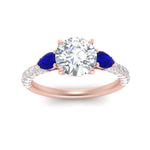 Load image into Gallery viewer, sapphire-pear-accented-3-row-round-cut-engagement-ring-in-rose-gold-FD9982RORGSABLANGLE3-NL-RG
