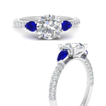 Load image into Gallery viewer, sapphire-pear-accented-3-row-round-cut-engagement-ring-in-white-gold-FD9982RORGSABLANGLE3-NL-WG
