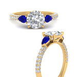 Load image into Gallery viewer, sapphire-pear-accented-3-row-round-cut-engagement-ring-in-yellow-gold-FD9982RORGSABLANGLE3-NL-YG
