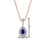 Load image into Gallery viewer, sapphire-pear-shaped-double-halo-diamond-pendant-in-FDPD86826PE(6.0X4.0MM)GSABL-NL-RG-GS

