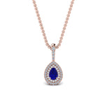 Load image into Gallery viewer, sapphire-pear-shaped-double-halo-diamond-pendant-in-FDPD86826PE(6.0X4.0MM)GSABL-NL-RG-GS
