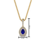 Load image into Gallery viewer, sapphire-pear-shaped-double-halo-diamond-pendant-in-FDPD86826PE(6.0X4.0MM)GSABL-NL-YG-GS
