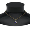 Load image into Gallery viewer, sapphire-pear-shaped-double-halo-diamond-pendant-in-FDPD86826PE(6.0X4.0MM)GSABL-NL-YG-GS