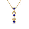 Load image into Gallery viewer, sapphire-petal-diamond-drop-necklace-in-FDPD8598GSABLANGLE2-NL-YG