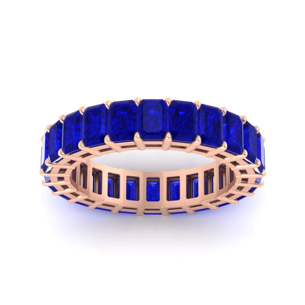 Diamond Ring 6 Carat Eternity Emerald Cut Band