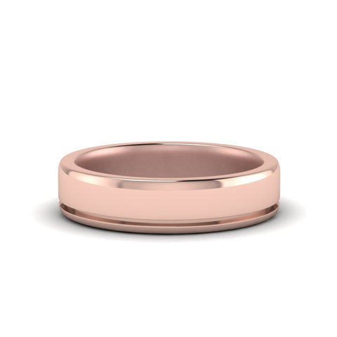 Satin Inlay Wedding Rings
