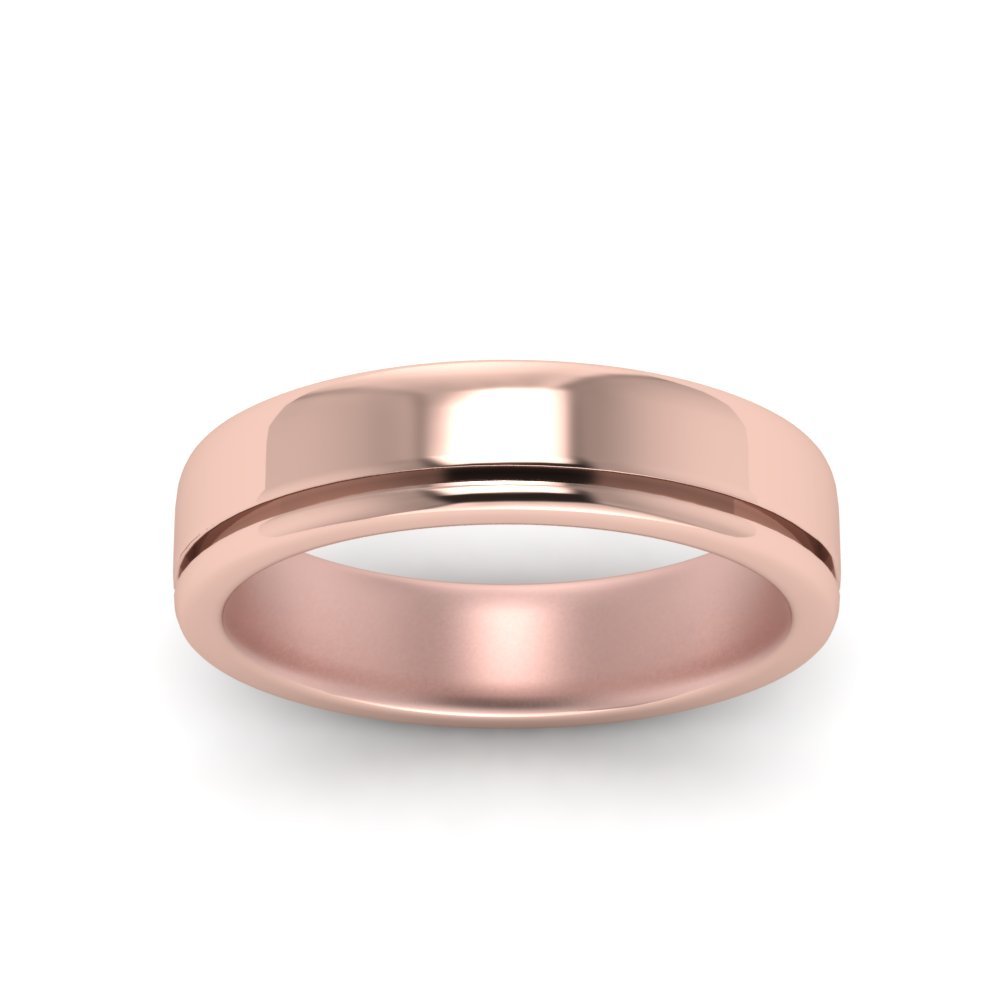 Satin Inlay Wedding Rings