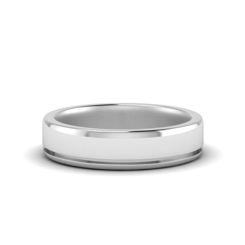 Satin Inlay Wedding Rings