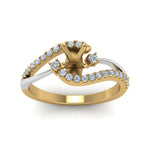 Load image into Gallery viewer, semi-mount-2-tone-3-stone-diamond-swirl-engagement-ring-in-FDO50895SMR-NL-YG
