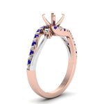 Load image into Gallery viewer, semi-mount-2-tone-3-stone-diamond-swirl-engagement-ring-with-blue-sapphire-in-FDO50895SMRGSABL-NL-RG