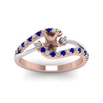 Load image into Gallery viewer, semi-mount-2-tone-3-stone-diamond-swirl-engagement-ring-with-blue-sapphire-in-FDO50895SMRGSABL-NL-RG