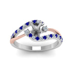 Load image into Gallery viewer, semi-mount-2-tone-3-stone-diamond-swirl-engagement-ring-with-blue-sapphire-in-950-Platinum-FDO50895SMRGSABL-NL-WG