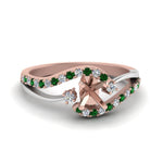 Load image into Gallery viewer, semi-mount-2-tone-3-stone-diamond-swirl-engagement-ring-with-emerald-in-FDO50895SMRGEMGR-NL-RG