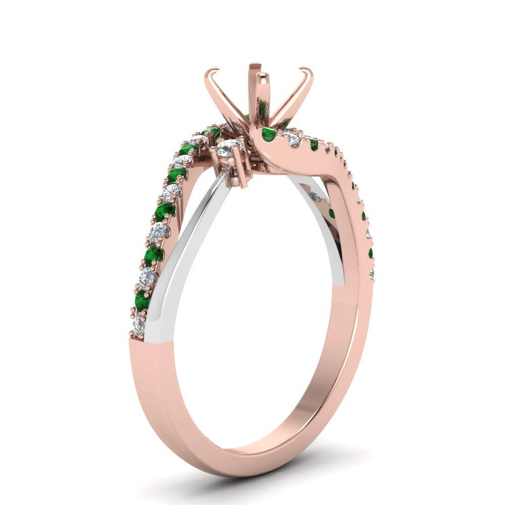 semi-mount-2-tone-3-stone-diamond-swirl-engagement-ring-with-emerald-in-FDO50895SMRGEMGR-NL-RG
