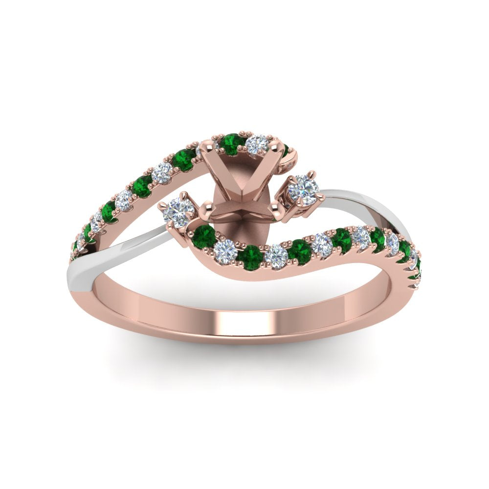 semi-mount-2-tone-3-stone-diamond-swirl-engagement-ring-with-emerald-in-FDO50895SMRGEMGR-NL-RG