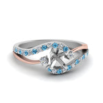 Load image into Gallery viewer, semi-mount-2-tone-3-stone-diamond-swirl-engagement-ring-with-ice-blue-topaz-in-950-Platinum-FDO50895SMRGICBLTO-NL-WG
