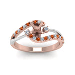 Load image into Gallery viewer, semi-mount-2-tone-3-stone-diamond-swirl-engagement-ring-with-orange-sapphire-in-FDO50895SMRGSAOR-NL-RG