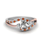 Load image into Gallery viewer, semi-mount-2-tone-3-stone-diamond-swirl-engagement-ring-with-orange-sapphire-in-950-Platinum-FDO50895SMRGSAOR-NL-WG