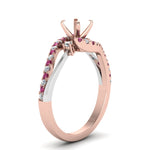 Load image into Gallery viewer, semi-mount-2-tone-3-stone-diamond-swirl-engagement-ring-with-pink-sapphire-in-FDO50895SMRGSADRPI-NL-RG