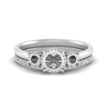 Load image into Gallery viewer, semi-mount-3-stone-hidden-halo-diamond-ring-with-wedding-band-in-FDENS3179SMRANGLE3-NL-WG
