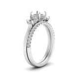 Load image into Gallery viewer, semi-mount-3-stone-hidden-halo-diamond-ring-with-wedding-band-in-FDENS3179SMRANGLE3-NL-WG
