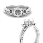 Load image into Gallery viewer, semi-mount-3-stone-hidden-halo-diamond-ring-with-wedding-band-in-FDENS3179SMRANGLE3-NL-WG
