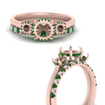 Load image into Gallery viewer, semi-mount-3-stone-hidden-halo-emerald-ring-with-wedding-band-in-FDENS3179SMRGEMGRANGLE3-NL-RG
