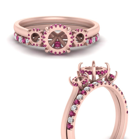 semi-mount-3-stone-hidden-halo-pink-sapphire-ring-with-wedding-band-in-FDENS3179SMRGSADRPIANGLE3-NL-RG