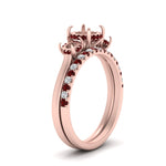Load image into Gallery viewer, semi-mount-3-stone-hidden-halo-ruby-ring-with-wedding-band-in-FDENS3179SMRGRUDRANGLE3-NL-RG
