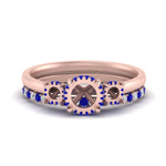 Load image into Gallery viewer, semi-mount-3-stone-hidden-halo-sapphire-ring-with-wedding-band-in-FDENS3179SMRGSABLANGLE3-NL-RG
