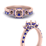 Load image into Gallery viewer, semi-mount-3-stone-hidden-halo-sapphire-ring-with-wedding-band-in-FDENS3179SMRGSABLANGLE3-NL-RG
