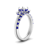 Load image into Gallery viewer, semi-mount-3-stone-hidden-halo-sapphire-ring-with-wedding-band-in-FDENS3179SMRGSABLANGLE3-NL-WG
