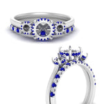 Load image into Gallery viewer, semi-mount-3-stone-hidden-halo-sapphire-ring-with-wedding-band-in-FDENS3179SMRGSABLANGLE3-NL-WG
