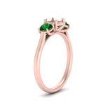 Load image into Gallery viewer, semi-mount-3-stone-trellis-emerald-engagement-ring-in-rose-gold-FD-10768SMR-1.50CTGEMGRANGLE2-NL-RG
