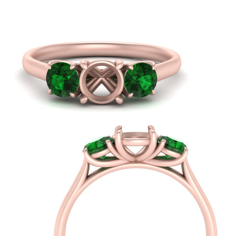 semi-mount-3-stone-trellis-emerald-engagement-ring-in-rose-gold-FD-10768SMR-1.50CTGEMGRANGLE3-NL-RG