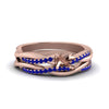 Load image into Gallery viewer, semi-mount-Infinity-twist-diamond-matching-bridal-set-with-blue-sapphire-in-14K-rose-gold-FD8253SMGSABL-NL-RG
