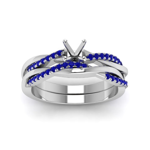 semi-mount-Infinity-twist-diamond-matching-bridal-set-with-blue-sapphire-in-14K-white-gold-FD8253SMGSABL-NL-WG