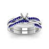 Load image into Gallery viewer, semi-mount-Infinity-twist-diamond-matching-bridal-set-with-blue-sapphire-in-950-Platinum-FD8253SMGSABL-NL-WG