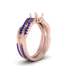 Load image into Gallery viewer, semi-mount-Infinity-twist-diamond-matching-bridal-set-with-blue-sapphire-in-14K-rose-gold-FD8253SMGSABL-NL-RG