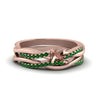Load image into Gallery viewer, semi-mount-Infinity-twist-diamond-matching-bridal-set-with-emerald-in-14K-rose-gold-FD8253SMGEMGR-NL-RG